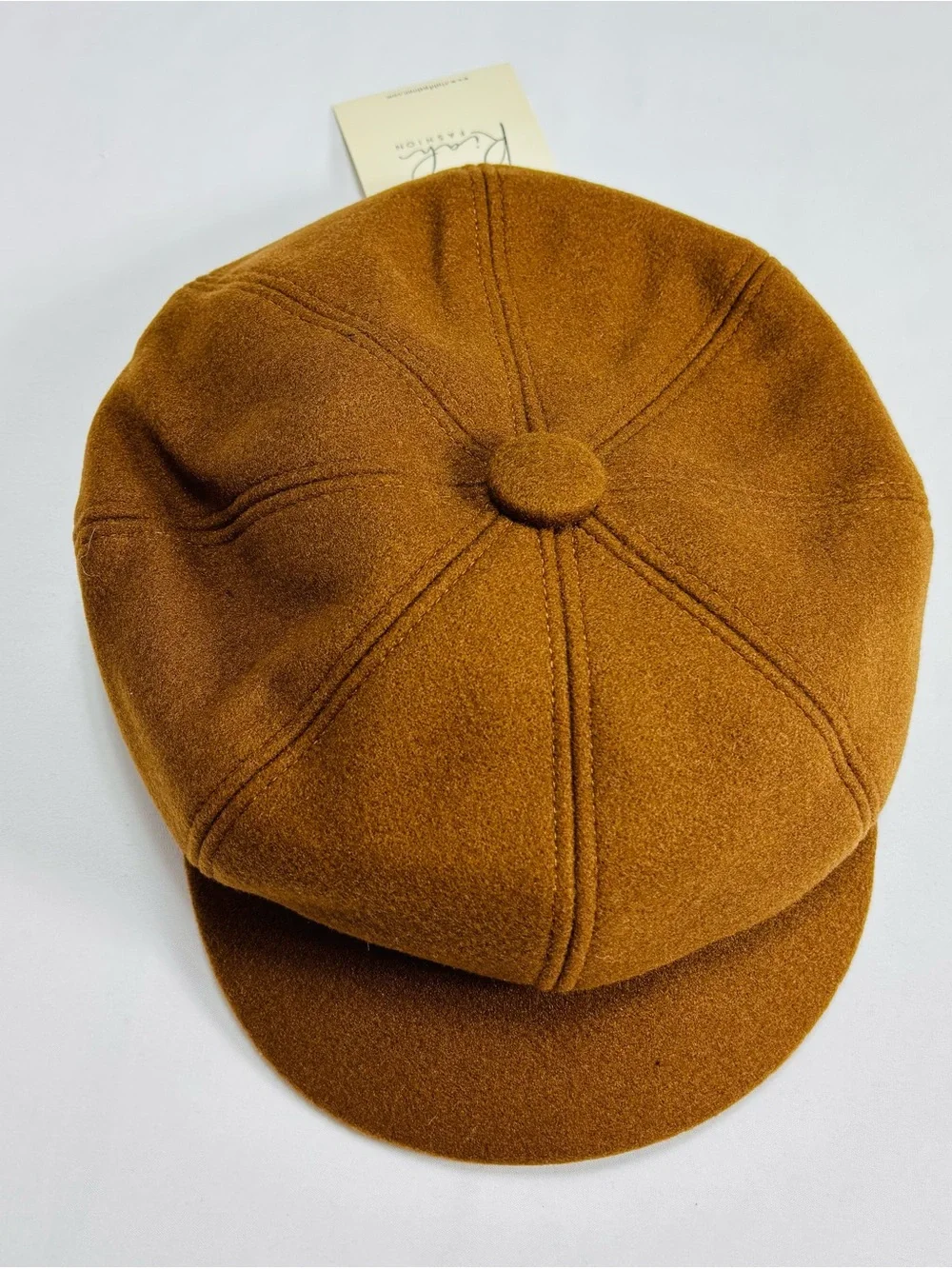 Women’s Camel Brown Wool Newsboy Cap H032